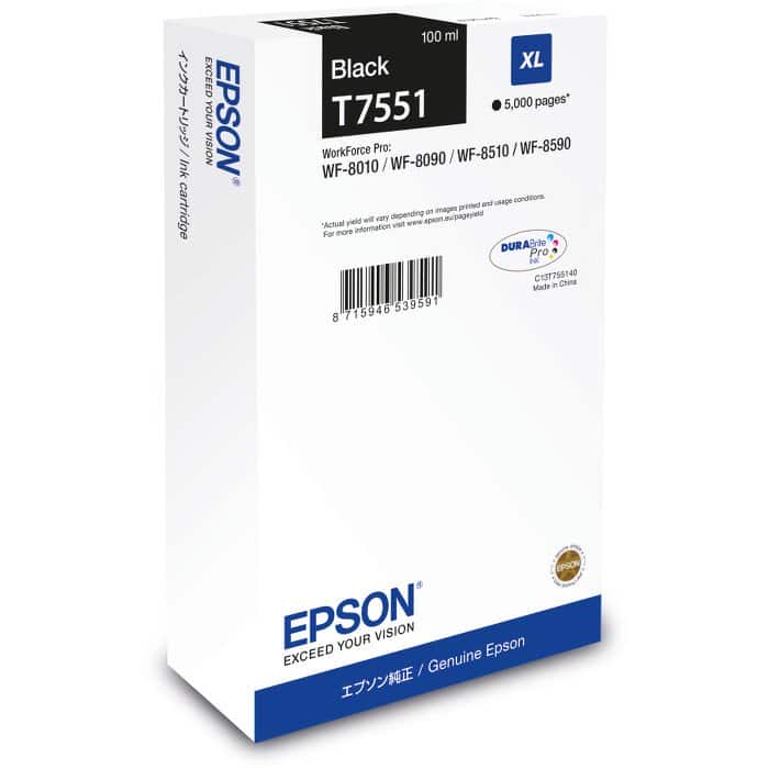 Epson T7551 XL Black Kartuş